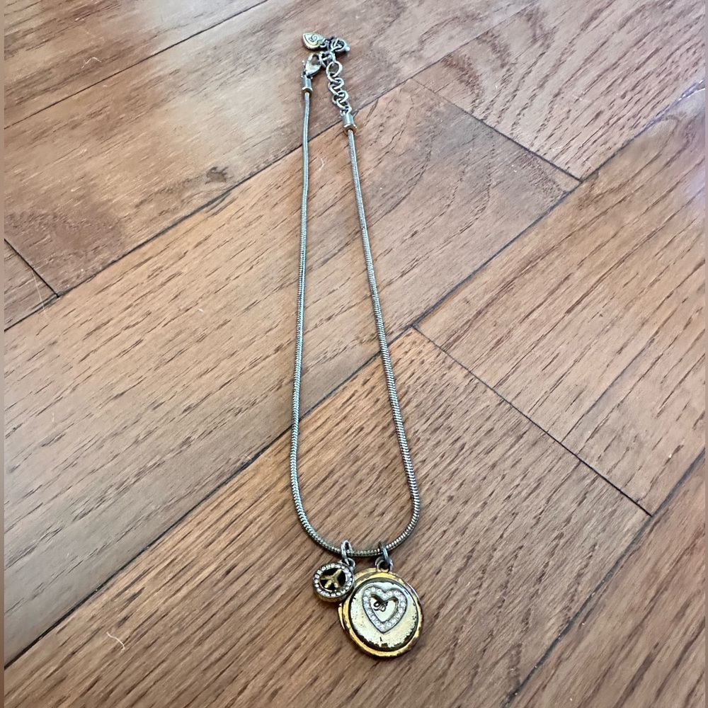 Brighton B Happy Necklace Heart Peace Charm